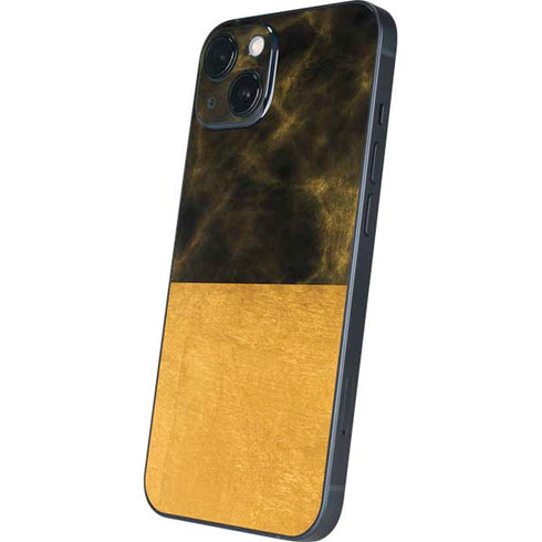 Black and Gold Split Marble iPhone 14 Plus Skin
